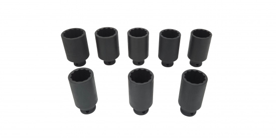 TD-7321_1/2in Drive 12 Point Axle and Spindle and Nut Socket Set 8 Piece